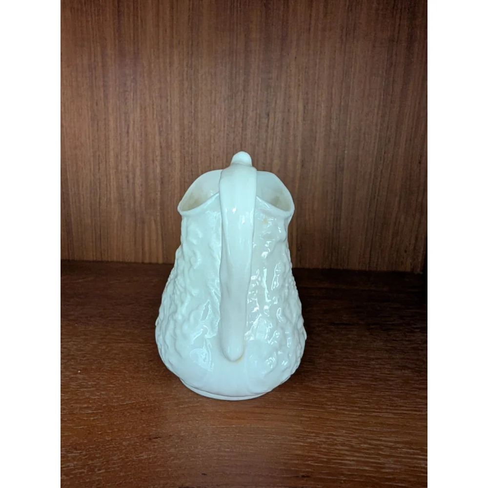 Belleek Irish Porcelain Cream Vase Floral Design with face 5th Mark 1955-1965
